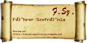 Führer Szofrónia névjegykártya
